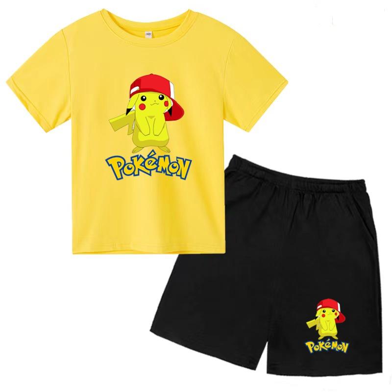 Children's Hot-selling T-shirt Two-piece Set Summer Anime Boys and Girls Short-sleeve Shorts Casual Cute Jacket