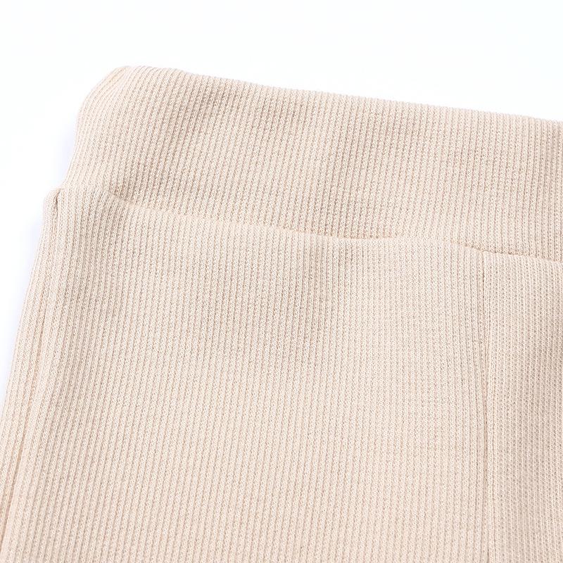 Spring and Autumn Girls' Elastic Pit Strips Fashion Retro Bell Bottom Pants Versatile Pants Pit Strips Underpants Trendy