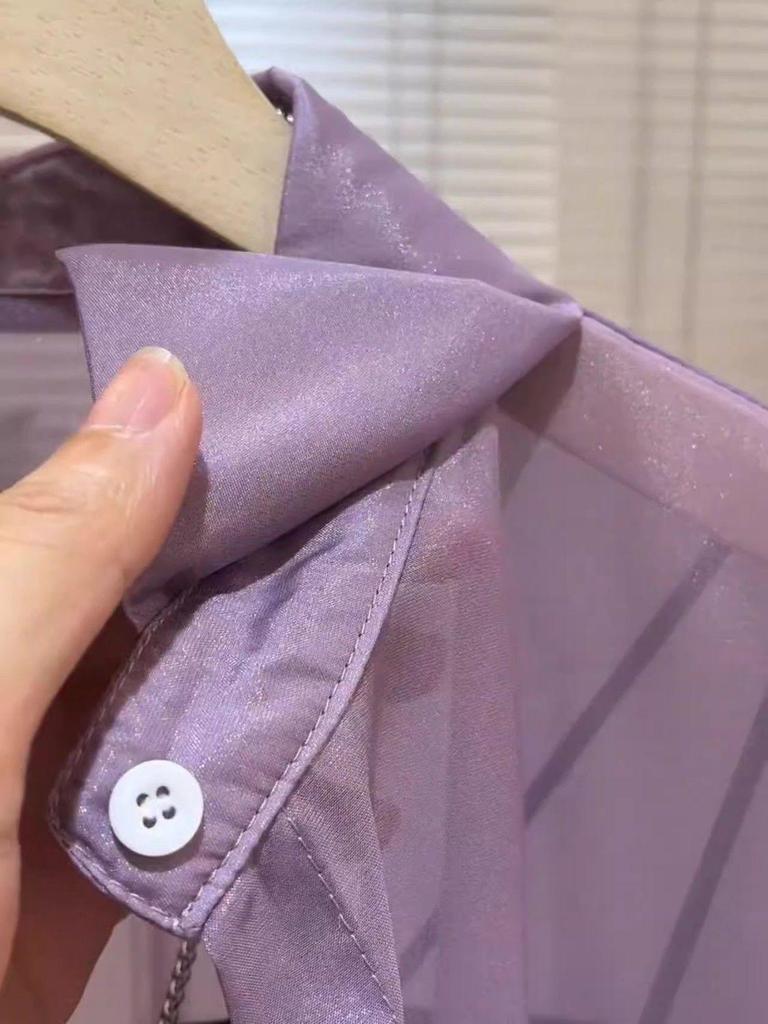 Women's Pearlescent Ice Silk Sun Protection Jacket - Lightweight, Smooth, Trendy Summer Cardigan