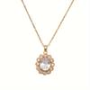 White Oval Zirconia Pendant Necklace for Women 2025 New Fashion Golden Stainless Steel Chain Wedding Party Jewelry Accessories