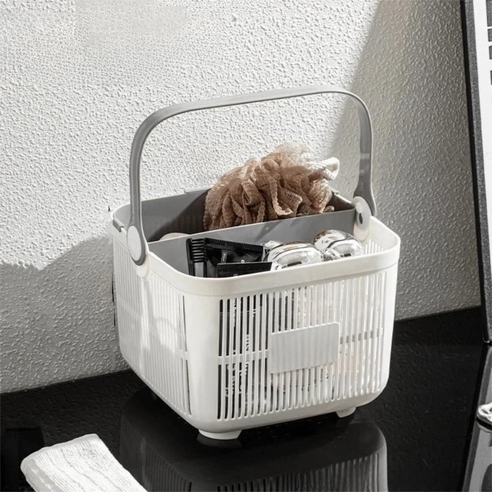 Hand-held Bath Basket Dual Compartment Storage Basket New Toiletries Basket Household