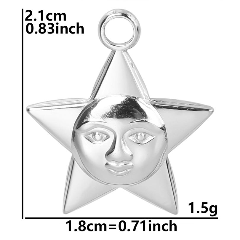 5pcs Silver Color Sun Pendant Jewelry Making Supplies Titanium Stainless Steel Charms Bulk Vintage DIY Women Men Charm Material