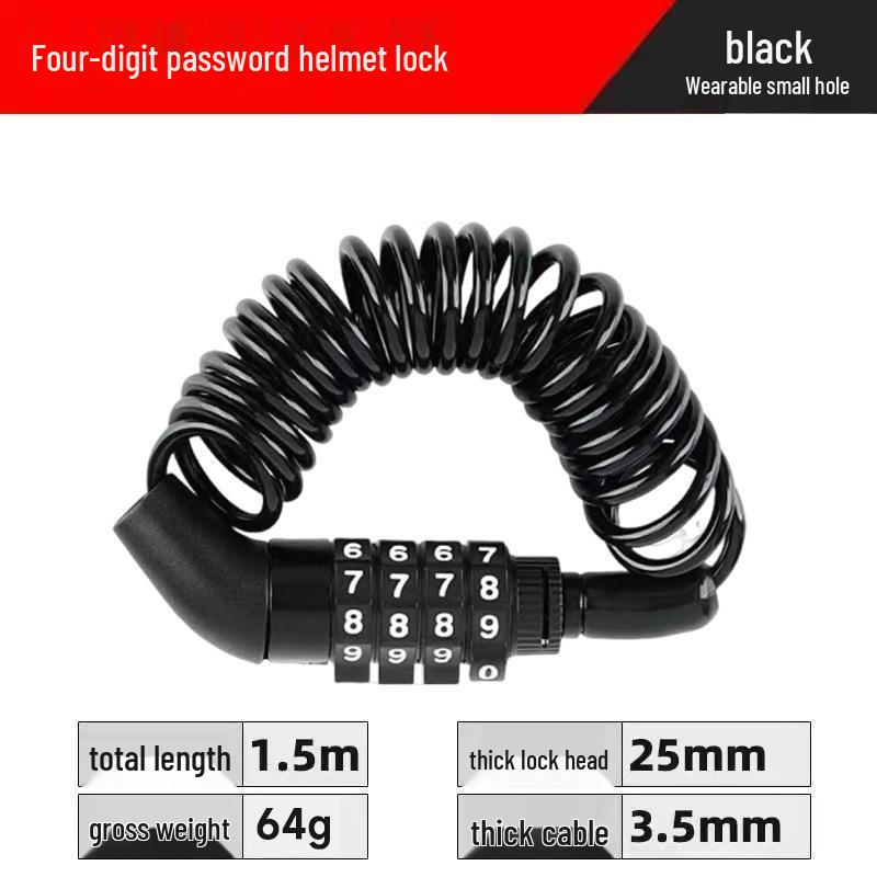 

Противоугонный кодовый замок для горных велосипедов, шлемов и мотоциклов со стальным тросом
