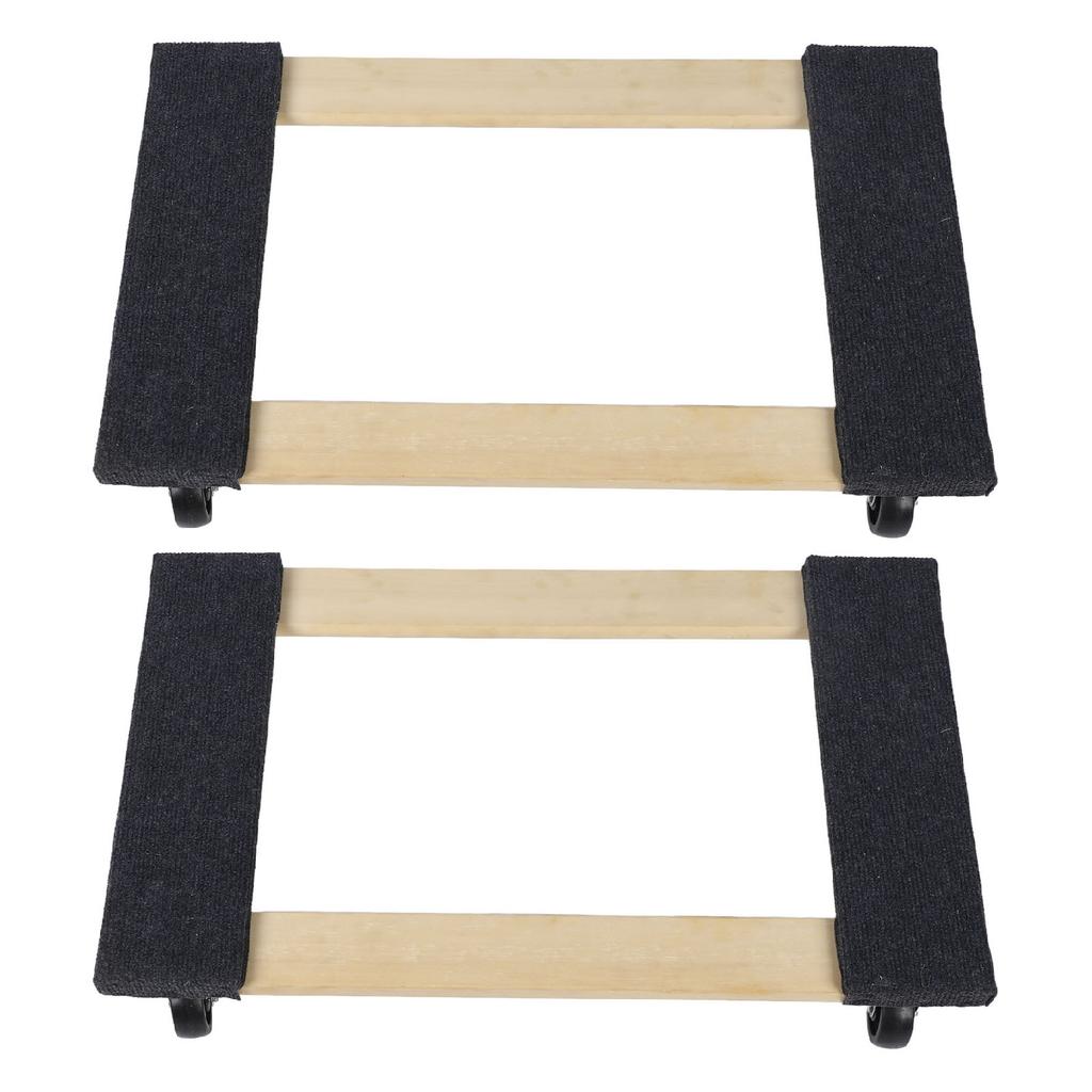 2 Set Furniture Dolly Versatile Rugged Rustproof Carpeted Top Hardwood Moving Dolly for Transporting Appliances Goods