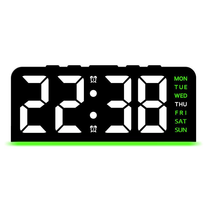 LED multi-functional digital clock with three adjustable brightness levels, mood light temperature display, digital alarm clock