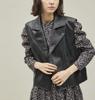 ROPE PICNIC Synthetic Leather Sleeveless Jacket GSV54000 Black Women's (01)