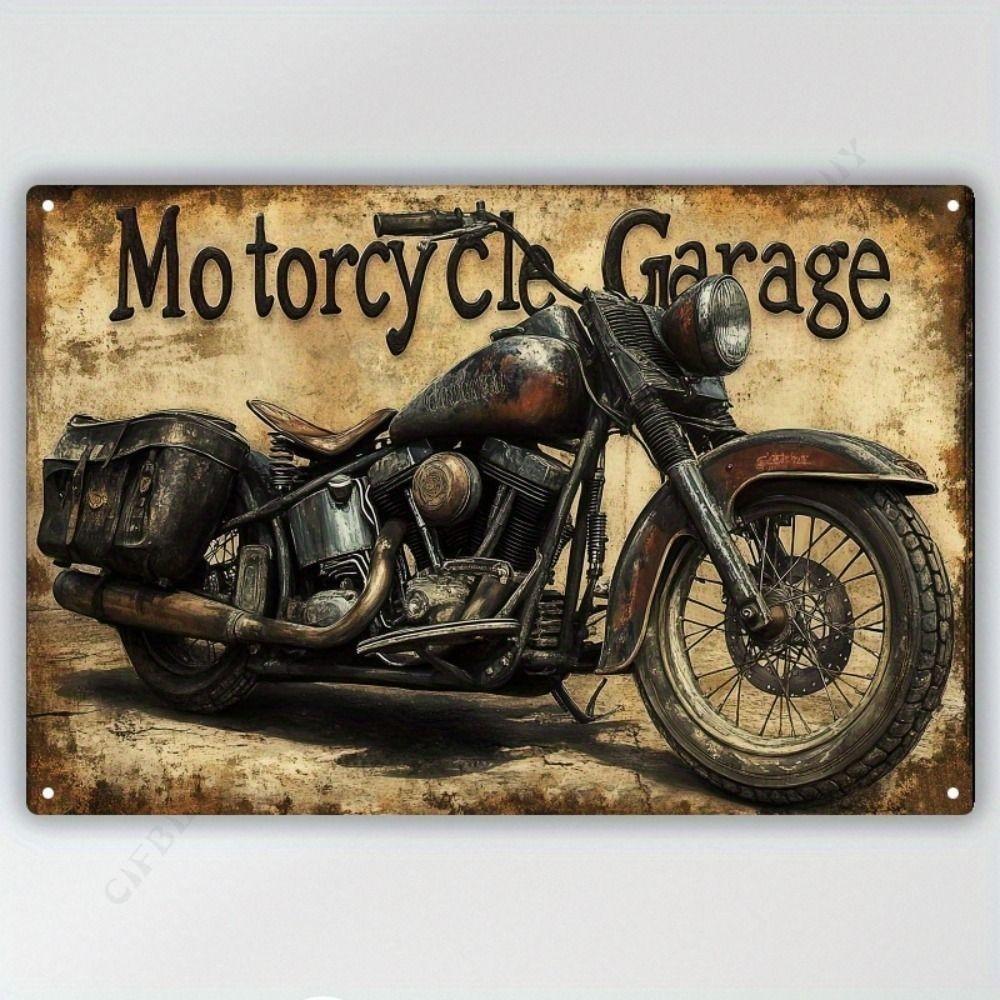 Moto metal interior plaque in the garage in the bar on the wall 20x30cm