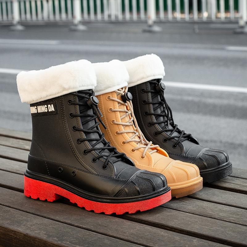 Fashion Waterproof Rain Boots for Women, Adult Mid-tube Rain Boots, Transparent Water Boots, Snow Boots, Motorcycle Boots