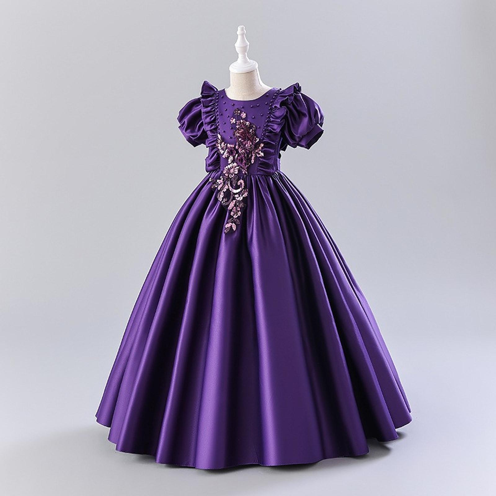 

Платье принцессы для девочек для выступления 130 фиолетовый