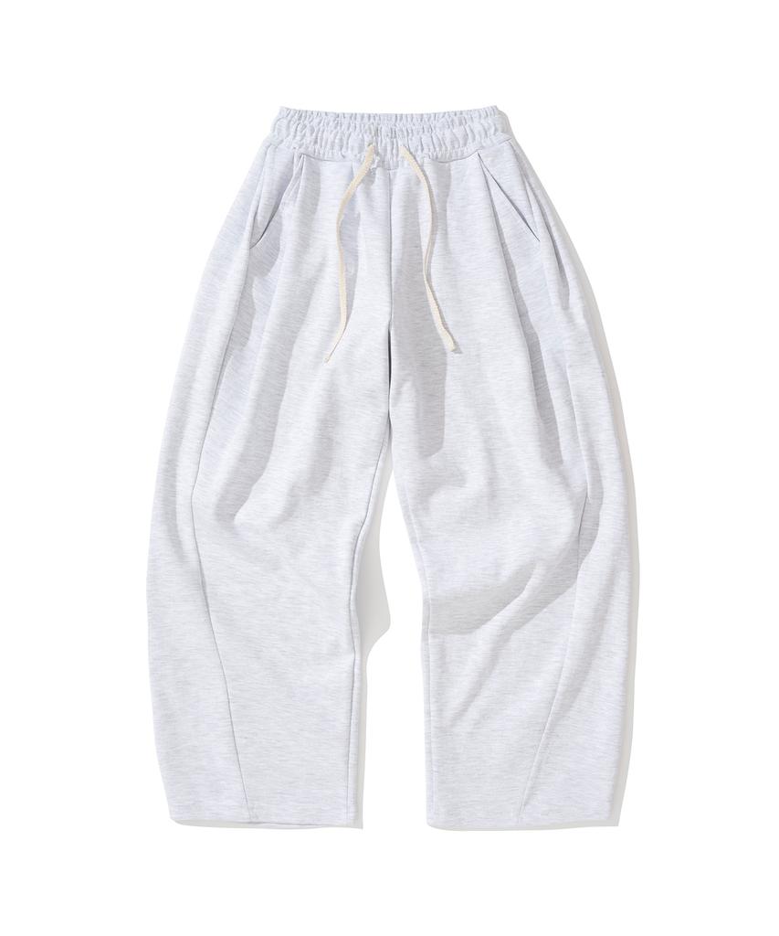 KNITTED Curved Training Pants Melange White