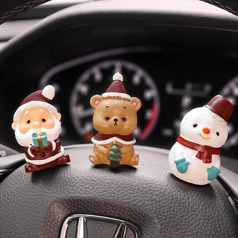 Christmas Micro Landscape Decoration Resin Santa Claus Reindeer Figurines Ornaments Car Home Decor 2026 Xmas Gifts for Kids