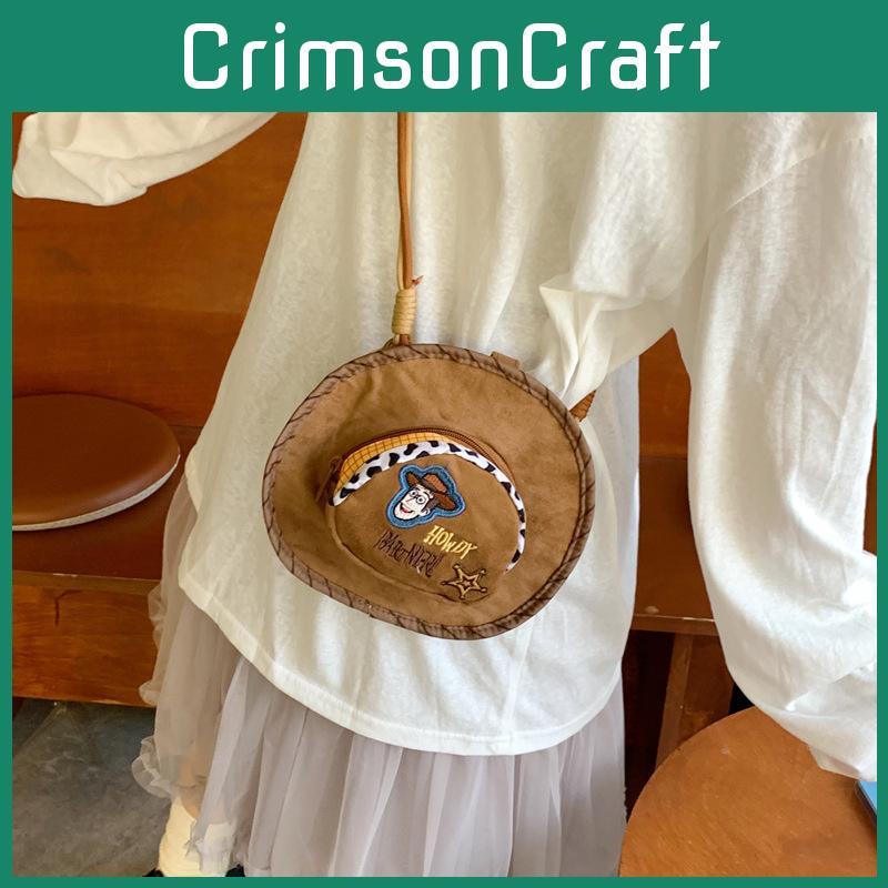 Solid Color Retro Woody Embroidered Plush Daypack With Soft Material Gift Giving