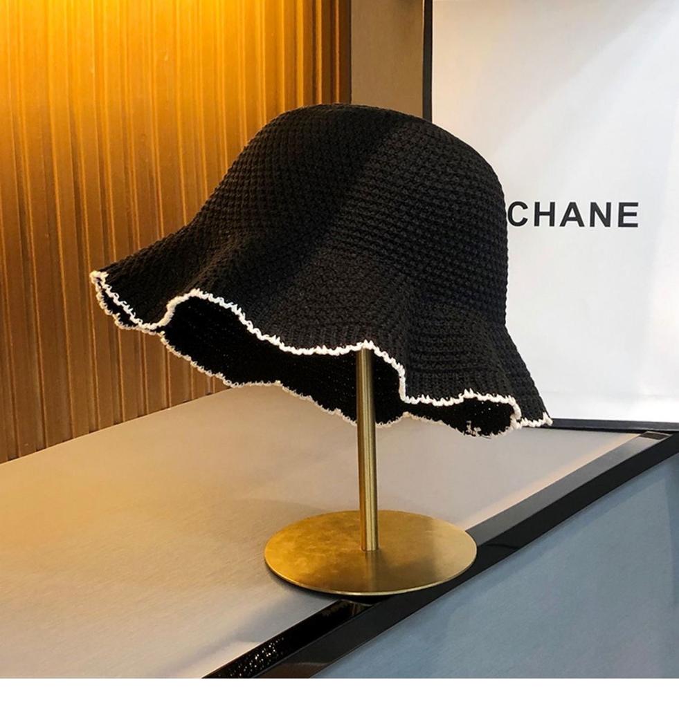 Japanese versatile lace knitted fisherman's hat children summer travel show face small breathable sunshade sun protection sun hat