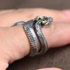 Retro Python Ring with Adjustable Opening Alloy Temperament High-end for Men Fashion Trend Personalized Brand Design Accessories