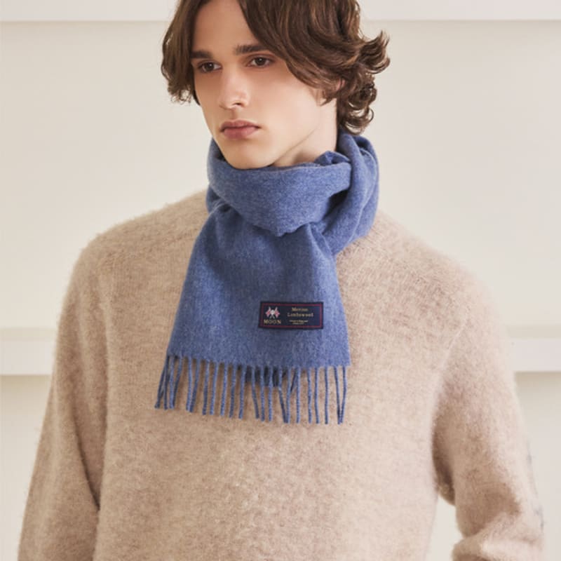 ABRAHAM MOON Merinowolle Schal 25cm - Air Force