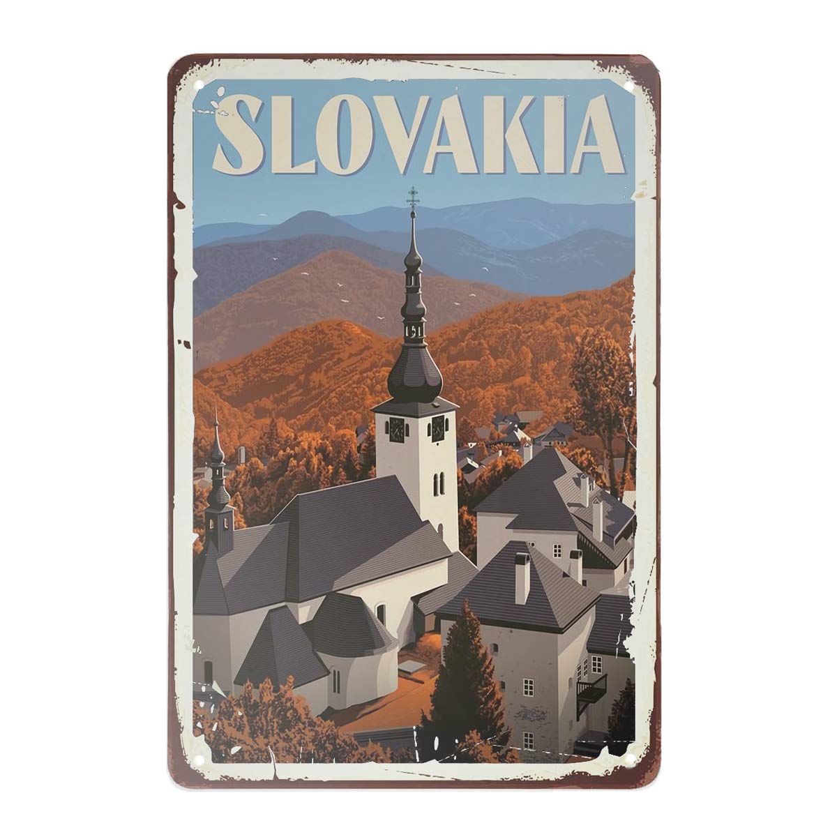 

Metal Sign Slovakia tin Signs Vintage Home Manhole bar Garage Coffee Shop Decoration tin Signs 8x12 inch Wall Decoration 20x30cm