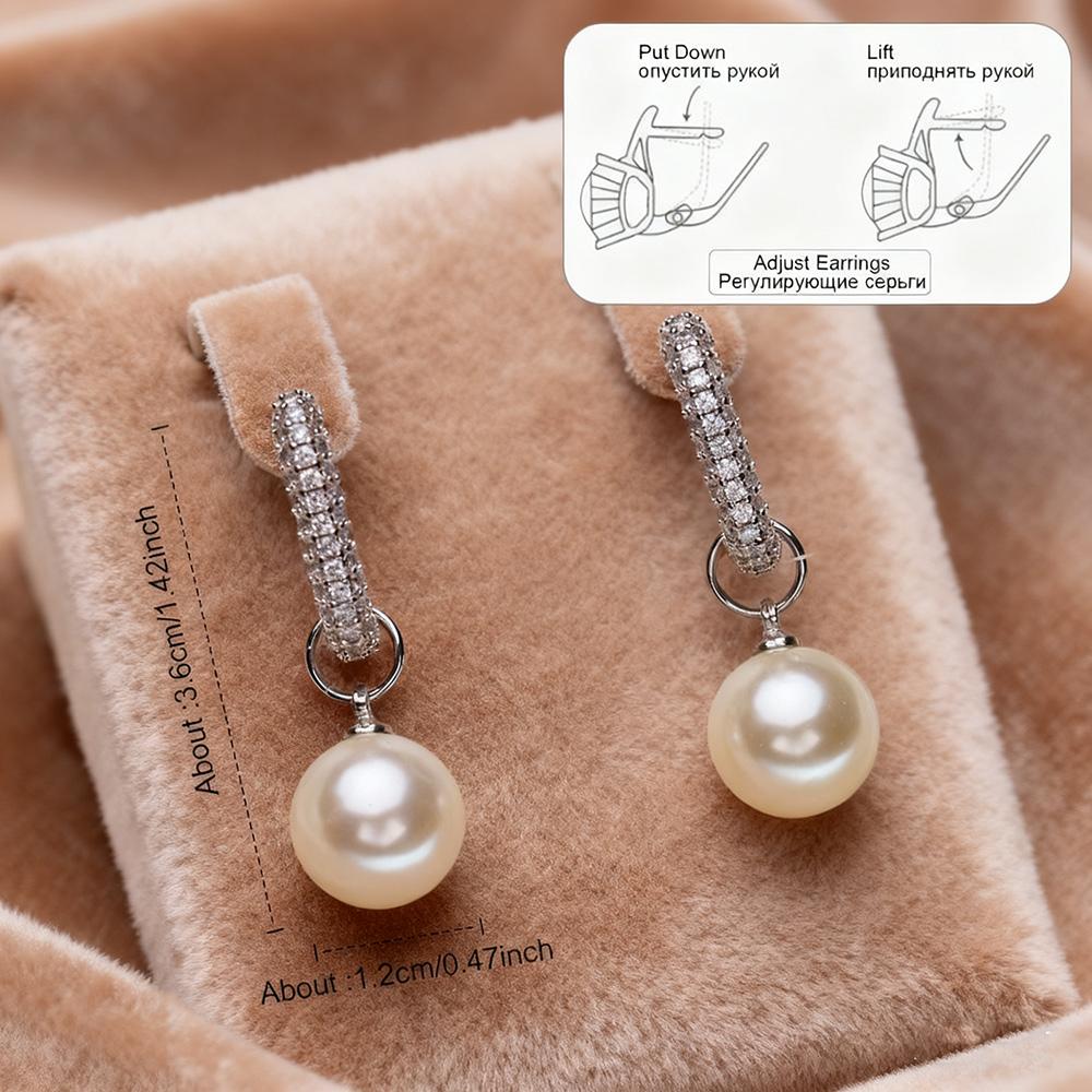 Imitation Pearl  Earrings For Women Fashion Luxury Cubic Zirconia Drop Earrings