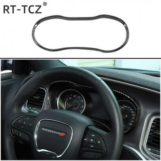 Carbon Fiber Dashboard trument Box Cover Trim Ring For Dodge Durango 2011-20