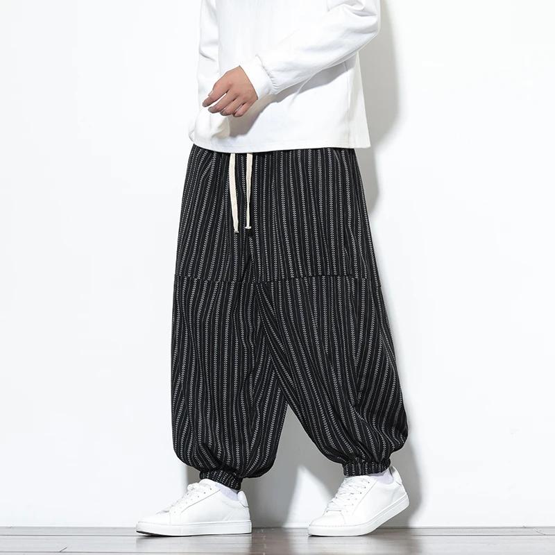 2025 Autumn Men Striped Corduroy Pants Men Jogger Vintage Lantern Pants Men Y2K High Streetwear Trousers Korean Loos Pants