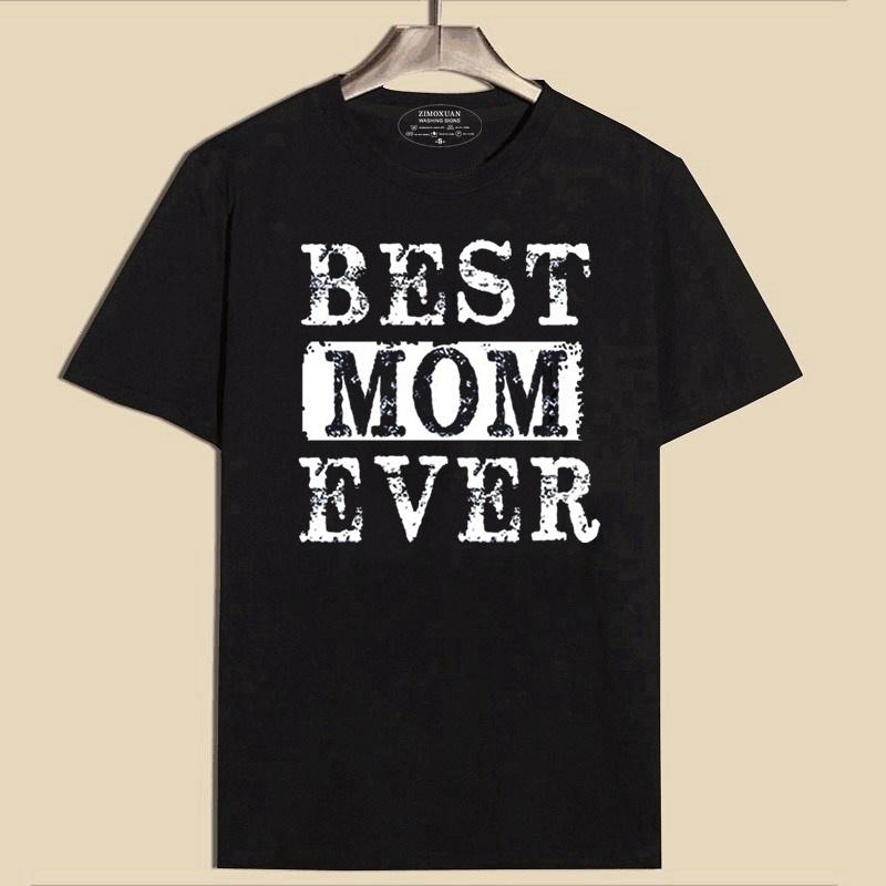

ZIMOXUAN Женская рубашка Best Mom Ever, футболка Mama Funny Mommy, на День матери 4XL чёрный