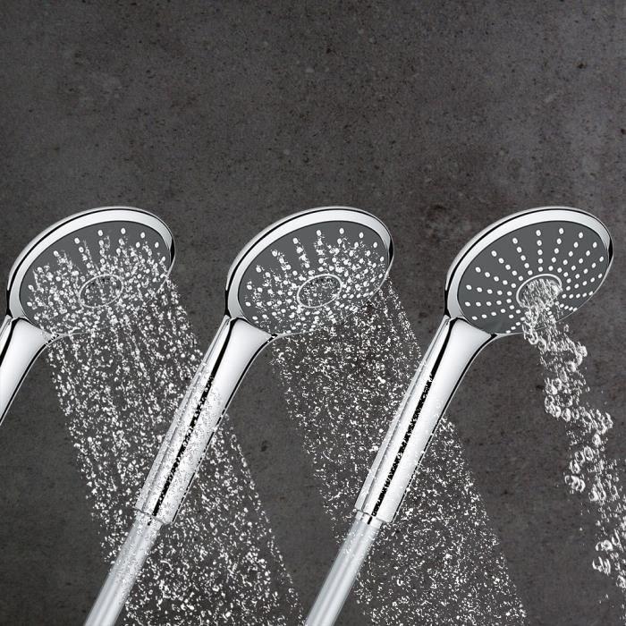 Ensemble de douche 3 jets - GROHE - Vitalio Joy 110 Massage - Flexible lisse - Système anti-torsion