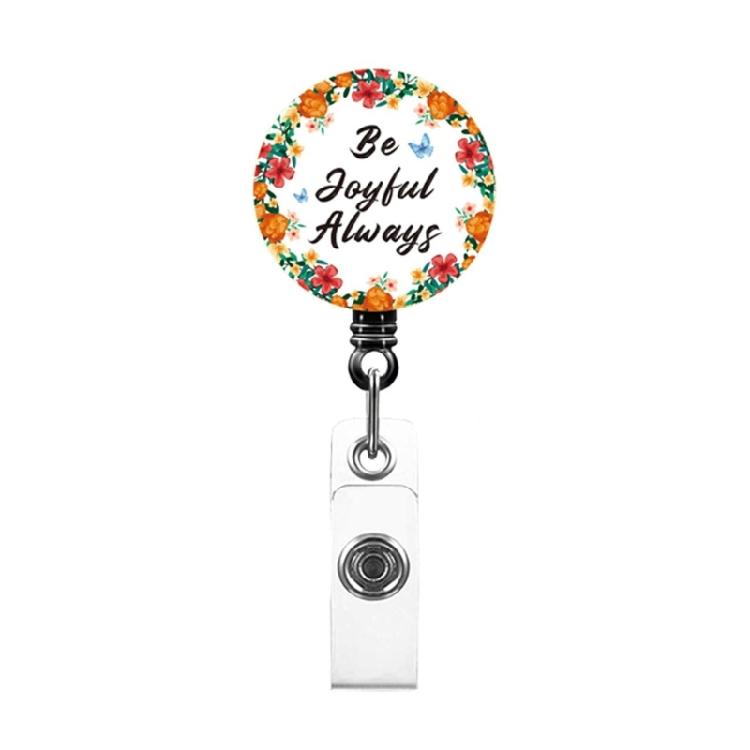 Держатель для бейджа с цветочным принтом Выдвижной держатель для бейджа с зажимом для кармана на ремне Пружинный держатель для бейджа для врача медсестры