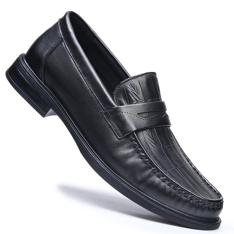 

Модные туфли для свадебной вечеринки 2025 Новые слипоны Мужские лоферы Дышащие мокасины Высококачественная натуральная кожа Мужская обувь 44 чёрный