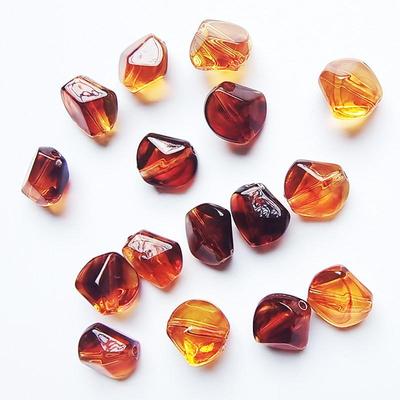 High Gloss Imitation Amber Faceted Rhombus Beads for DIY Jewelry