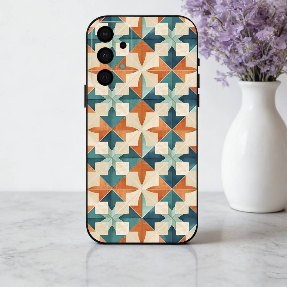 T-Tile M-Moroccan Cool Art Phone Case For Samsung Galaxy A73,A72,A71,A70,A53,A52,A51,Soft Silicone Black Cover