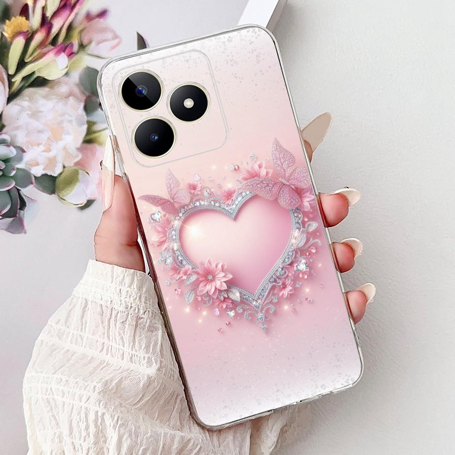 Für Realme Note 50 Hülle RMX3834 Niedliche Katze Bemalte Abdeckung Klare Silikon Weiche TPU Handyhülle Für Realme Note 50 Note50 Fundas Coque
