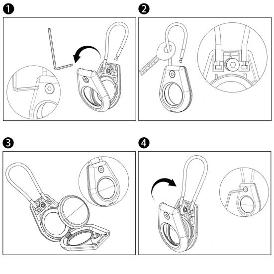 Keychain Holder for Hexagon AirTag with Screw Socket Waterproof Tracker Lock Case Impact-Resistant Protective