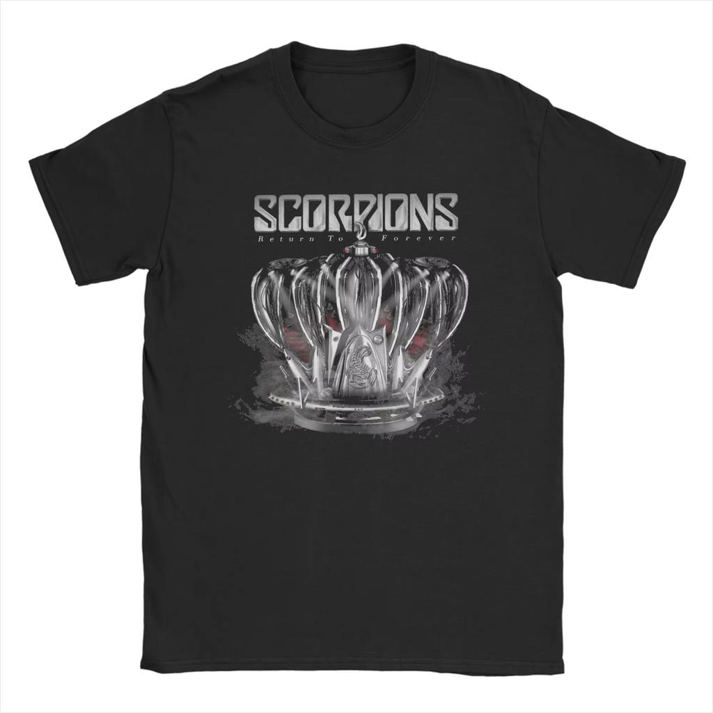 First Sting Scorpions Rock Band T Shirts Men's Cotton Fun T-Shirt O Neck Tees Short Sleeve Clothes Graphic Printed