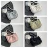 Large Capacity Drawstring Shoulder Bag Zipper Casual Crossbody Bag Nylon Shoulder Bag  Travel