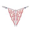 Hot Perspective Embroidered Underwear Female Sexy Flash Diamond Waist Adjustable Fun Open Crotch Mesh Thong Female 2259