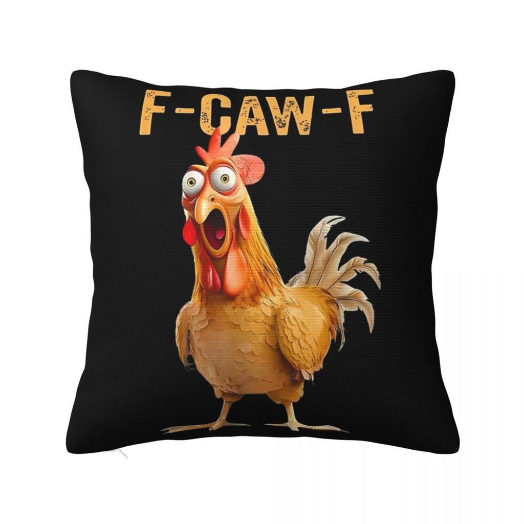 Funny F-Caw-F Chicken FCAWF Pillowcases Printed Cushion Cover Pillow Covers Living Room Decorations Zipper Multi Size