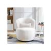 Chaise pivotante en peluche blanche avec coussin lombaire - charge max. 100 kg avec piètement métallique pivotant