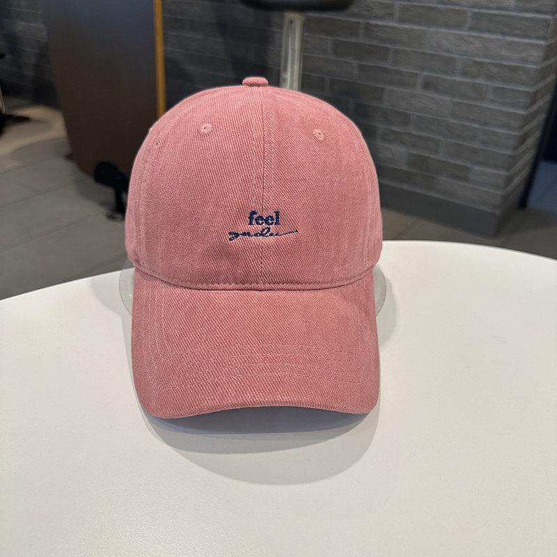 Korean new letter embroidery polished soft top baseball cap women's spring and autumn fashion simple versatile cap