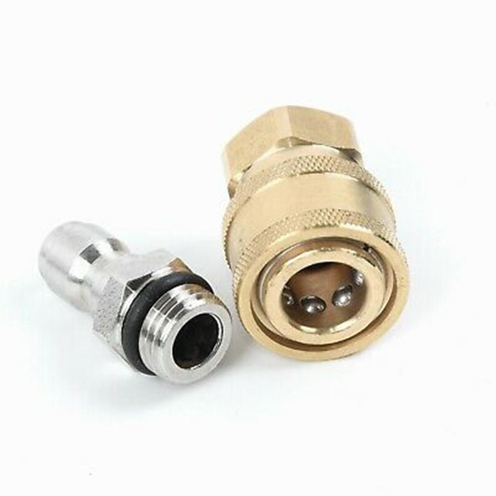 

Pair Pressure Washer Quick Release 1/4Male/M22/14 Female Plug Brass Connector