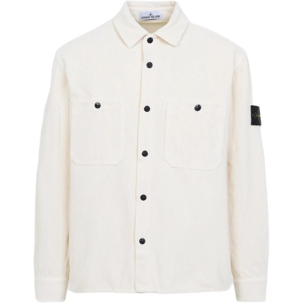 STONE ISLAND Ribbed Logo Long Sleeve Shirt Men Shirts K2S151200012S0212V0093