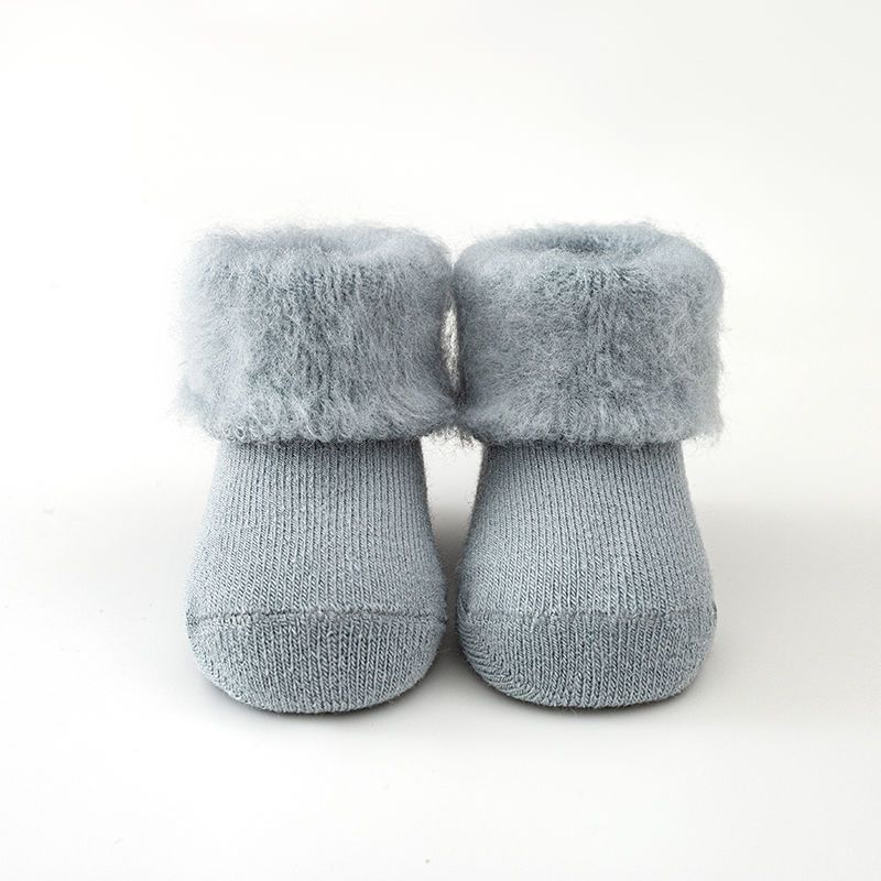 Winter Thermal Baby Newborn Warm Plush Sock Candy Color Series Calf Floor Socks for Baby Boy Girl Autumn Cotton Sock for Toddler
