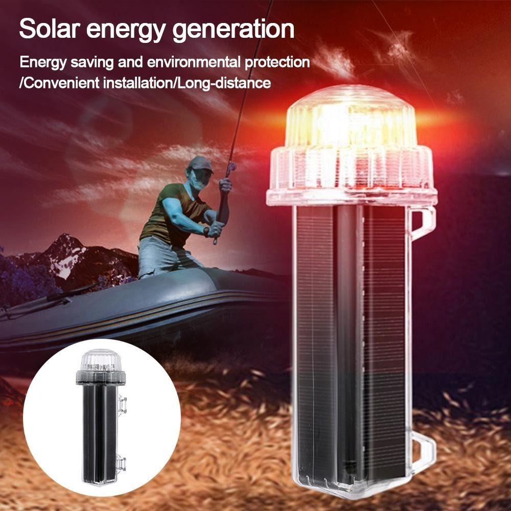 

Waterproof Anchor Light Solar Buoy Signal Light Outdoor Lighting Net Flash Warning Light Outdoor Always on-Red-8000m