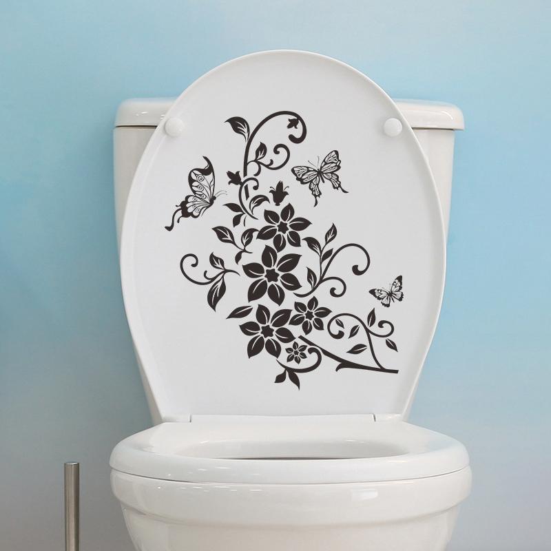 Butterfly Flower Bathroom Toilet Laptop Wall Decals Sticker Home Decoration Switch Sticker Tv Background Wall Decorative Paper