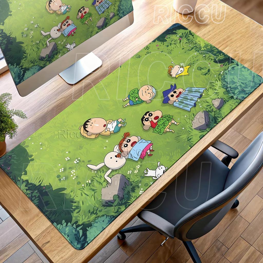Anime Gaming Mouse Pads C-Crayon Shin-Chans Extended Aesthetics Deskmat Anti-slip Rubber Table Mats PC Computer Lock-edge Carpet
