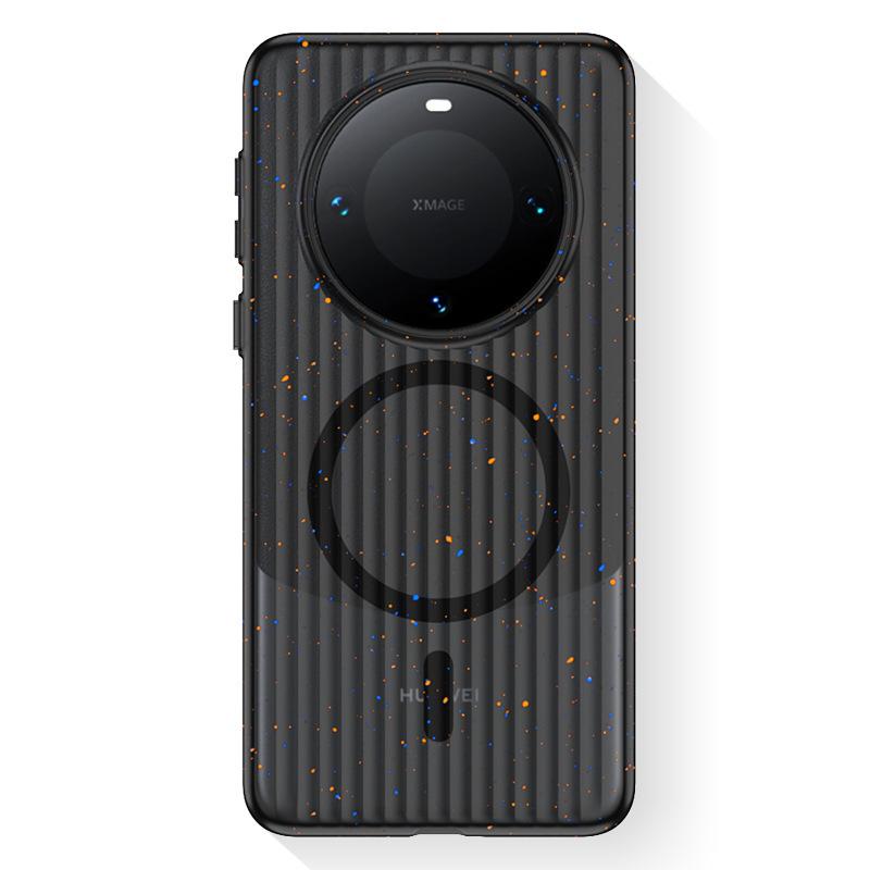 Huawei Mate70 Color-blocking Ink-splashing Phone Case with Matte Corrugated Pattern P70Pro+ Grating Magnetic Suction Protective Case