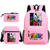 Sprunki Student Starry Sky School Bag Three-piece Rhythm Box Teen Backpack Men's and Women's Casual L