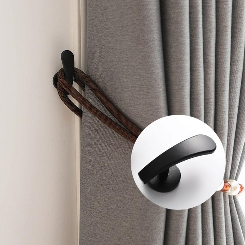 2Piece Curtain Holdbacks Curtains Holder Wall Mounted Drapery Tiebacks Window