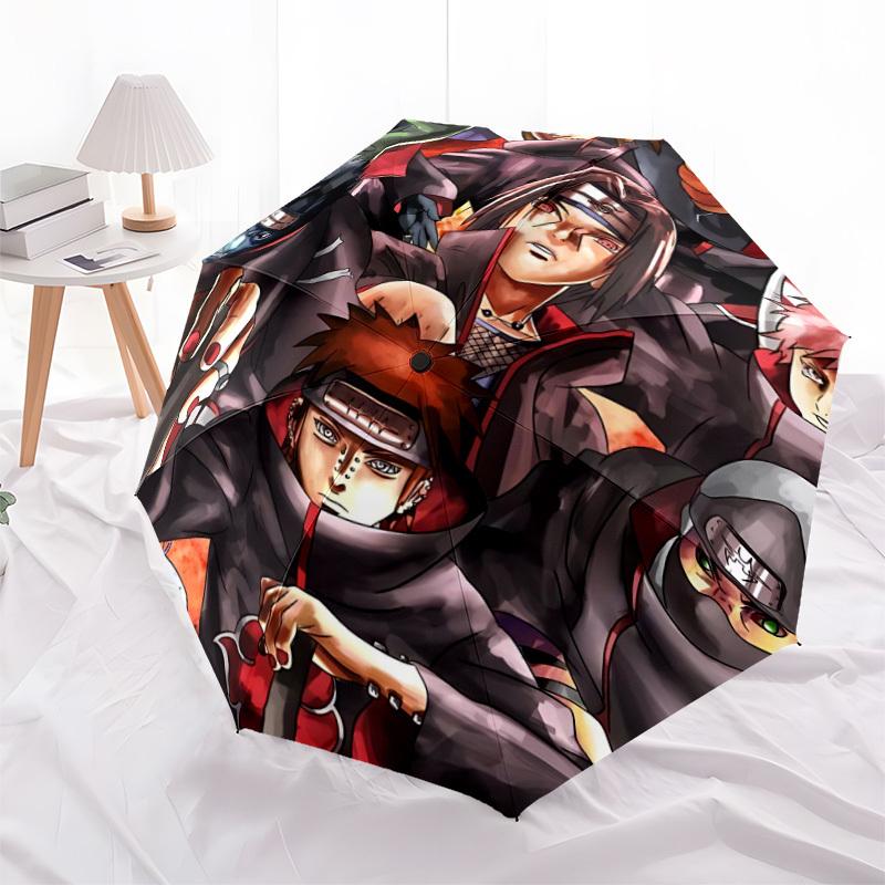 1pc Naruto Automatic Folding Umbrella, Sturdy And Durable Automatic Folding Umbrella with 8 Ribs,  a0911028