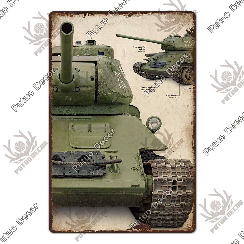 Putuo Decor Panzer Blechschild Metallschild Dekorative Vintage-Dekor Plakette Wanddeko Garage Man Cave Clubraum Zuhause