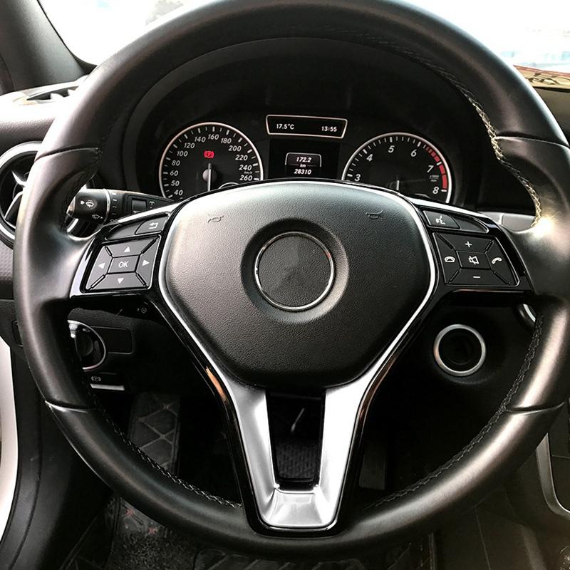 Ruili51 1 for Mercedes Benz A B C E Cla Cls Gla Glk Class W176 W246 W204 W207 Steering Wheel Frame Trim Cover ABS Car