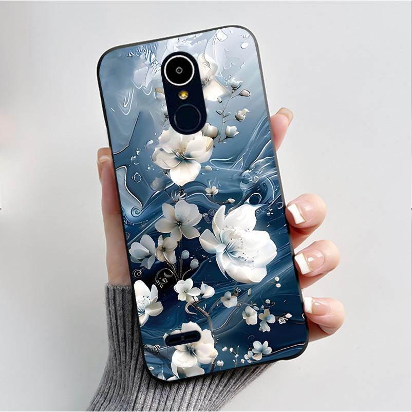 Hülle Für LG K8 2017/LG K8 2018/LG K9 2018 Weiches Silikon Schwarzes Gehäuse Für LG K10 2016/LG K10 2017 Hülle Niedliche Blume Cartoon Hülle